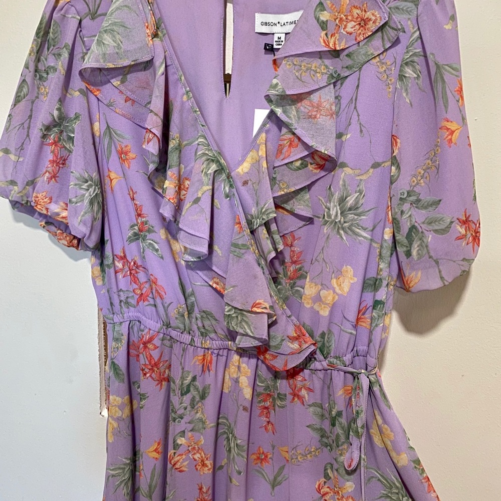 NWT Gibson + Latimer medium faux wrap long dress